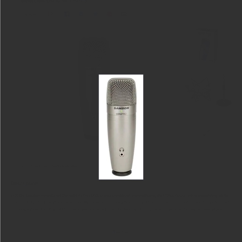 Samson USB Studio Condenser Microphone